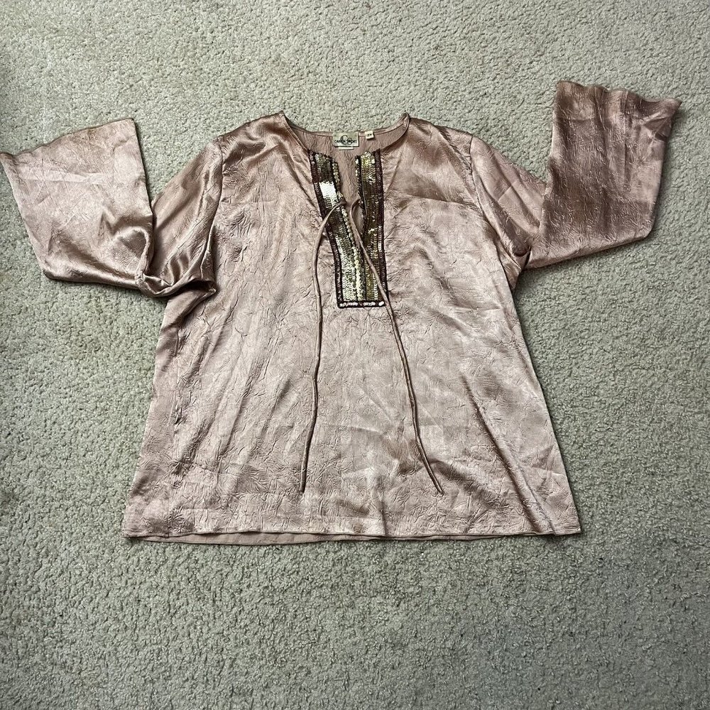 Caren Sport Womens long sleeve pink blouse sz 2XL Tunic
